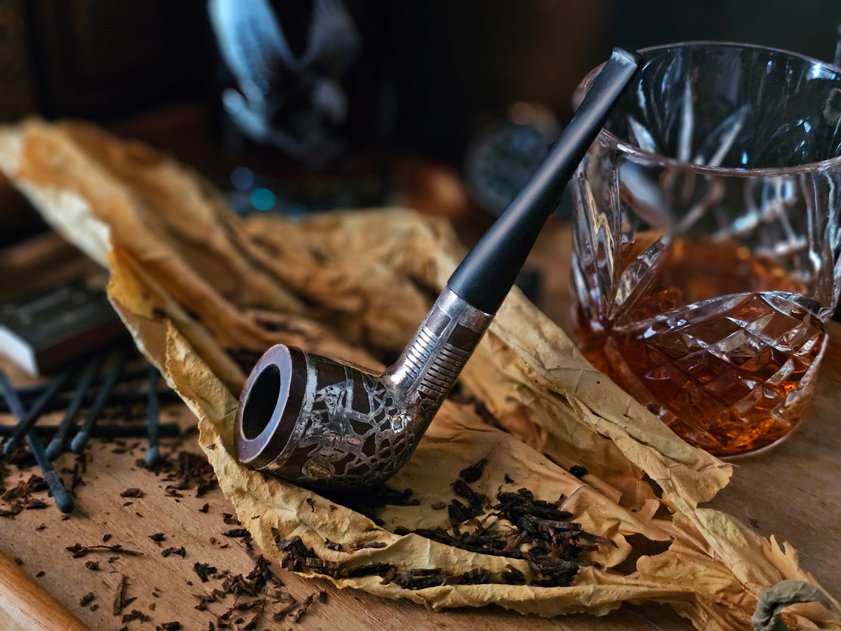 Horse Racing Jockey Briar Pipe – Silversmith Sterling Silver Filigree – Saratoga Estate Piece