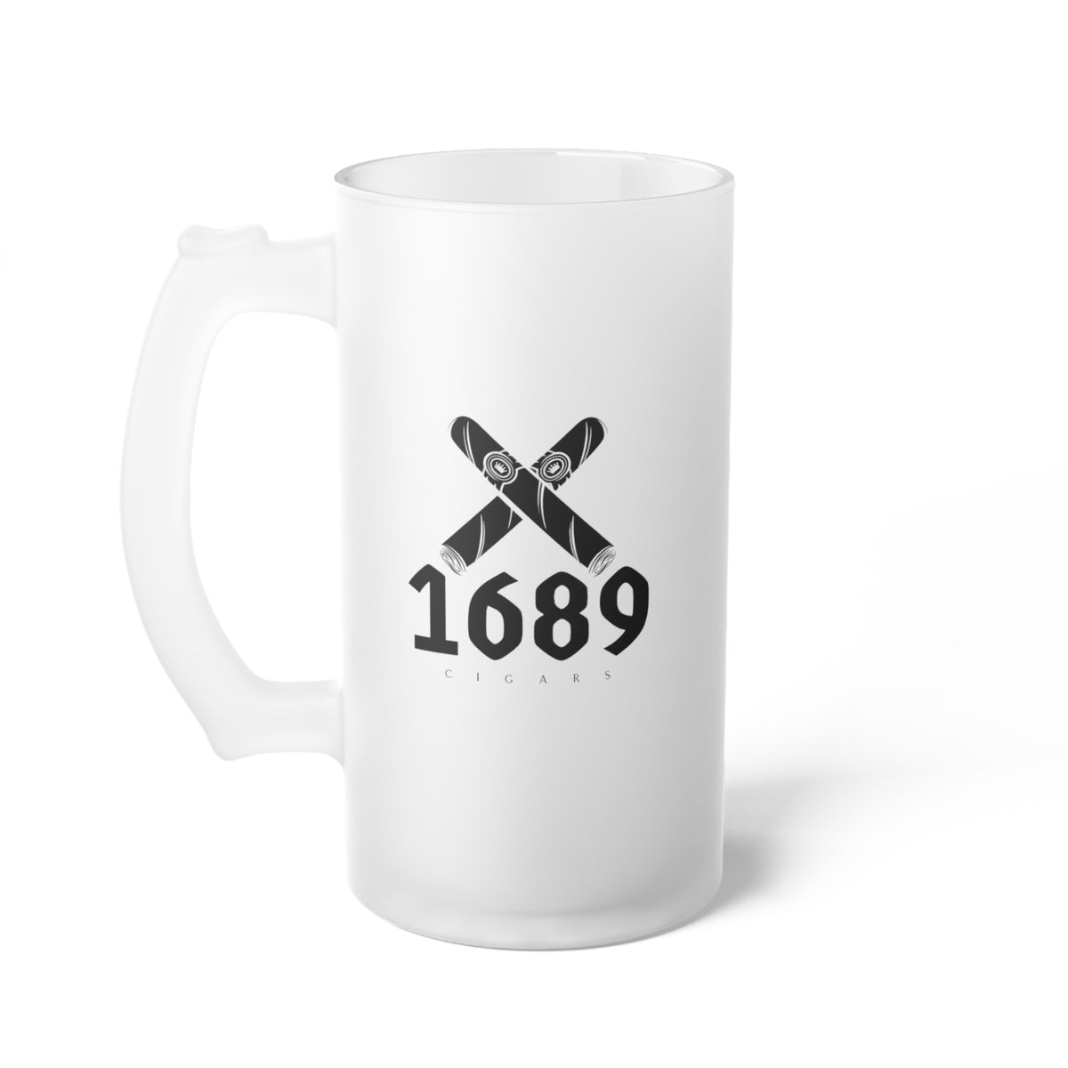 1689 Cigars Simple Logo Frosted Glass Beer Mug