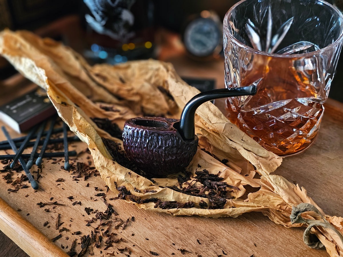 Rolex Briar Pipe – Rusticated Bent Billiard (Made in Italy)